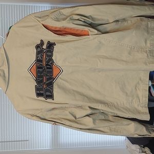 Y2K 2005 Harley Davidson Jersey lined Tan Jacket